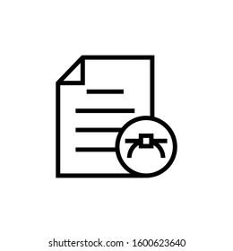 Document edit eps file page icon in outline style on white background, Vector icon