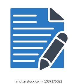document edit glyph double color icon