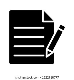 document edit glyph icon 