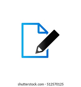 Document edit icon in duo tone color. Office internet forum post