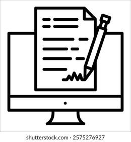 Document Edit Icon Element For Design