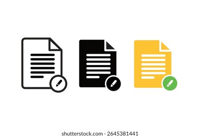 Document with Edit Icon Vector Illustration 