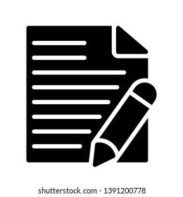document edit vector glyph icon 