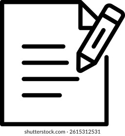 Document Editing Icon with Pen for Writing and Notes Illustration