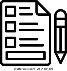 Document Editing Line Vector Icon Design