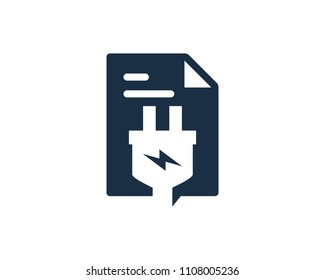 Document Electric Icon Logo Design Element