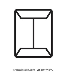 Document envelope icon Black and white logo