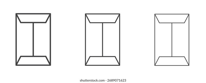 Document envelope icon in Line Art Style for Design collection