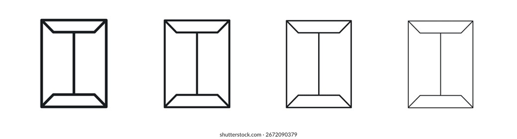 Ícone de envelope do documento. linhas de traçados mínimos para designs da Web