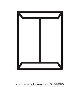 Document envelope icon Simple thin outline