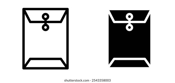Document envelope icon symbol collection on white background.