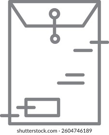 Document Envelope Meeting icon with black outline style. envelope message post communication information newsletter new. Vector illustration