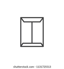 Document envelope outline icon. linear style sign for mobile concept and web design. Office mail simple line vector icon. Symbol, logo illustration. Pixel perfect vector graphics