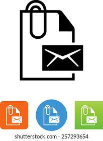 Document with envelope and paperclip icon