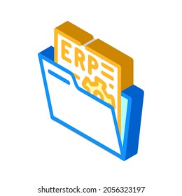 vector de icono isométrico de erp de documento. signo erp del documento. ilustración de símbolo aislado