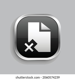 document error icon design. Glossy Button style rounded rectangle isolated on gray background.. Vector illustration
