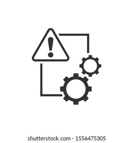 Document error icon in flat style. Broken report vector illustration on white isolated background. Damaged business concept.