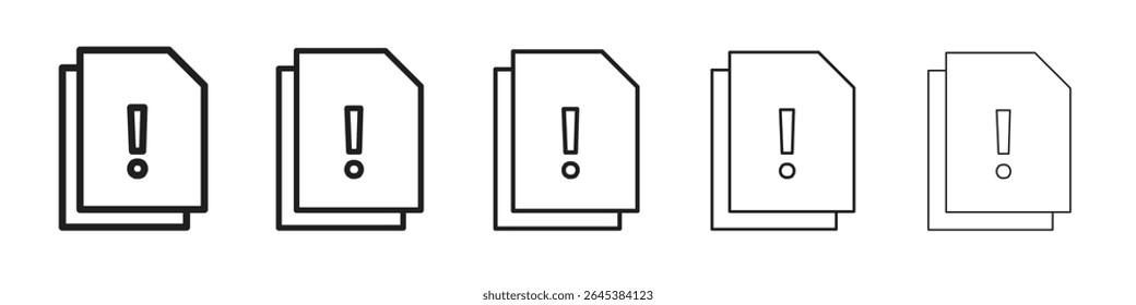 Ilustração de vetor de ícone de erro de documento isolada