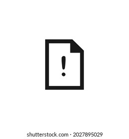 document error warning black icon isolated white background, for web, app, and presentation 