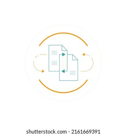 Document Exchange Icon. Data Exchange And Cloud Technology Concept. Vector Illustration. 