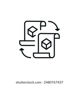 Symbol für den Dokumentaustausch. Einfaches Dokumentenaustauschsymbol für Social Media, App und Webdesign. Vektorillustration. 