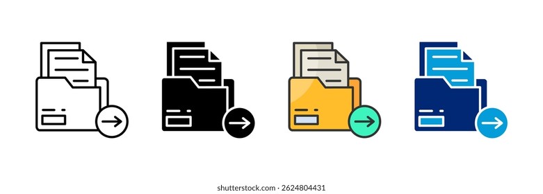 Document Export Icon Set Multiple Style Collection