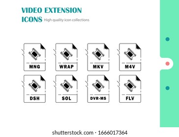 Icono de vídeo de la página de vídeo del formato de archivo de extensión de documento
