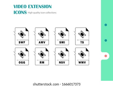 Document extension file format movie page video icon