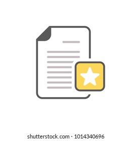 Document favorite file page star icon. Vector icon