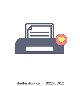 Document, favorites, paper, print, printer, printing icon. Vector illustration