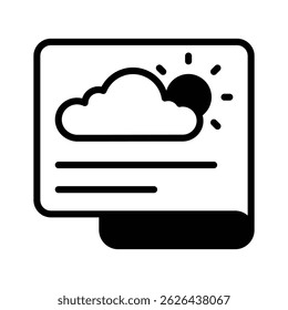 A document featuring a cloud and sun, symbolizing weather forecasts