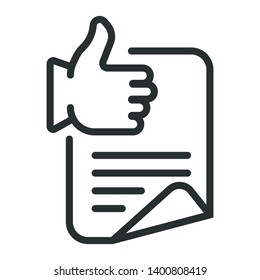 document feedback - minimal line web icon. simple vector illustration. concept for infographic, website or app.