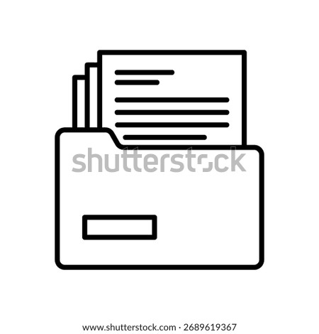 Document or file archive icon arranged in a folder