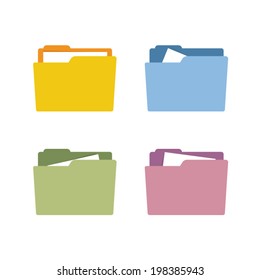 Document file archive icons in different colors