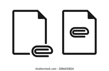 Document file attachment icon. Paperclip paper. Illustration vector