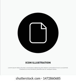 Document, File, Basic, Ui solid Glyph Icon vector