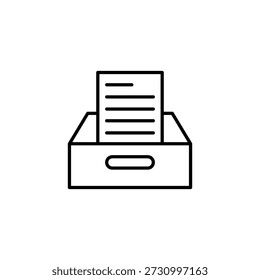 Ícone De Estrutura De Tópicos Da Caixa De Arquivo De Documento Mostrando O Armazenamento Em Papel E O Sistema De Arquivamento