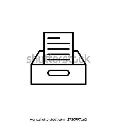 Document File Box Outline Icon Showing Paper Storage And Archiving System
