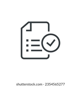 Document file check list icon, vector illustration