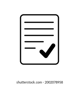 document file with checkmark icon vector