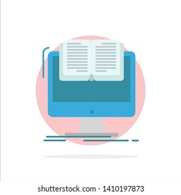 Document, File, Computer, Cv, Book Abstract Circle Background Flat color Icon