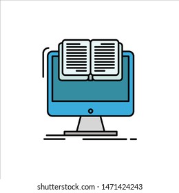 Document, File, Computer, Cv, Book  Flat Color Icon. Vector icon banner Template. Vector Icon Template background