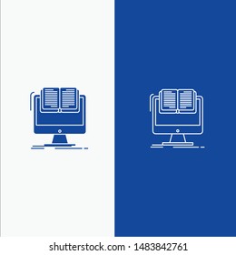 Document, File, Computer, Cv, Book Line and Glyph Solid icon Blue banner Line and Glyph Solid icon Blue banner