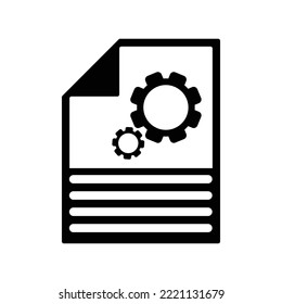 Document, file, configuration icon. Black vector graphics.