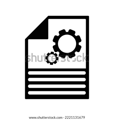 Document, file, configuration icon. Black vector graphics.
