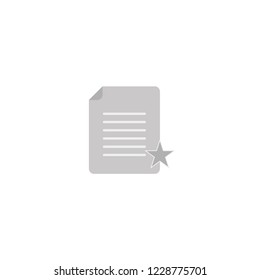 Document file. Dokument icon with star