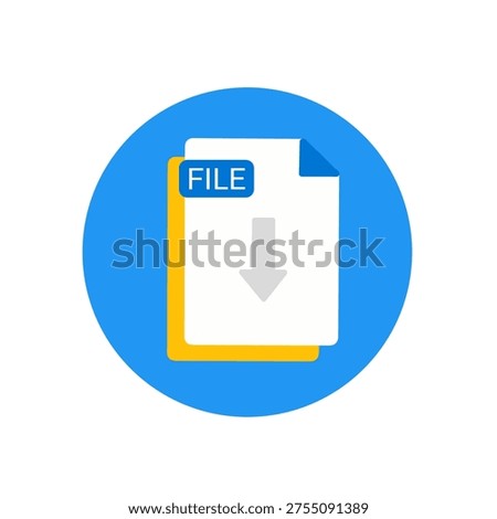 document file with download arrow digital file symbol