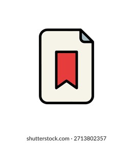 Archivo de documento con icono de flecha de Descarga. Archivo listo para Descarga o copia local, Vector de contorno plano.