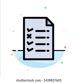 Document, File, Education Abstract Flat Color Icon Template