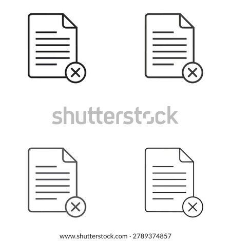 Document File Error Icon Collection Illustration Featuring Paper Symbols